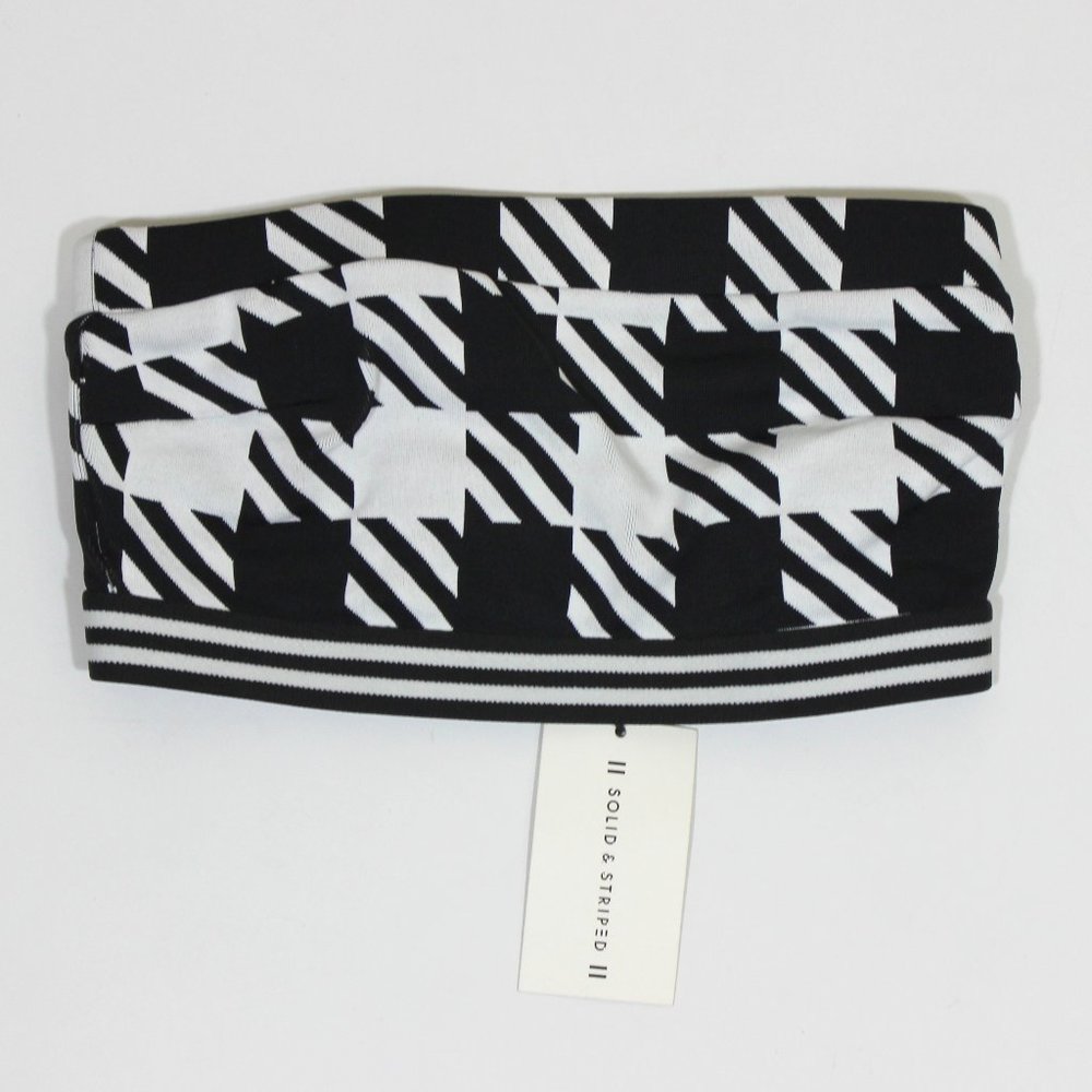 Solid & Striped Bella Gingham Bikini Bandeau Swim